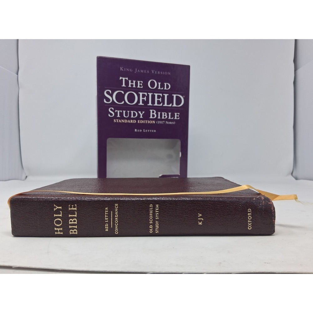 Old Scofield Study Bible Brown Leather Classic Edition - Red Letter 1917 - READ
